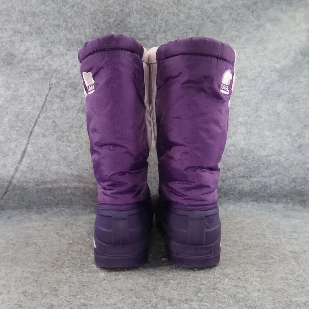 Sorel Shoes Kids 6 Boot Winter Snow Cub Purple Pull On Lined Warm Active Outdoor